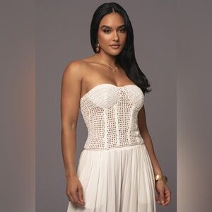 JLUXLABEL White Want It All Crochet Bustier women’s small